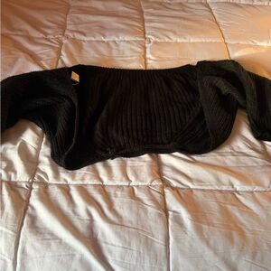 SHEIN Black Knit Crop Cardigan